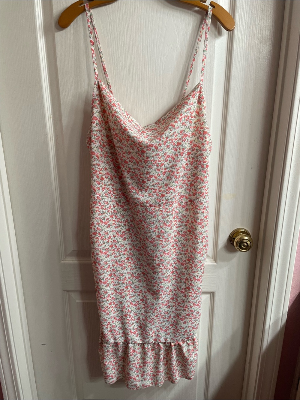 SHEIN Women 1XL Floral Print Slip Ruched Back Dress Cottagecore Coquette Boho